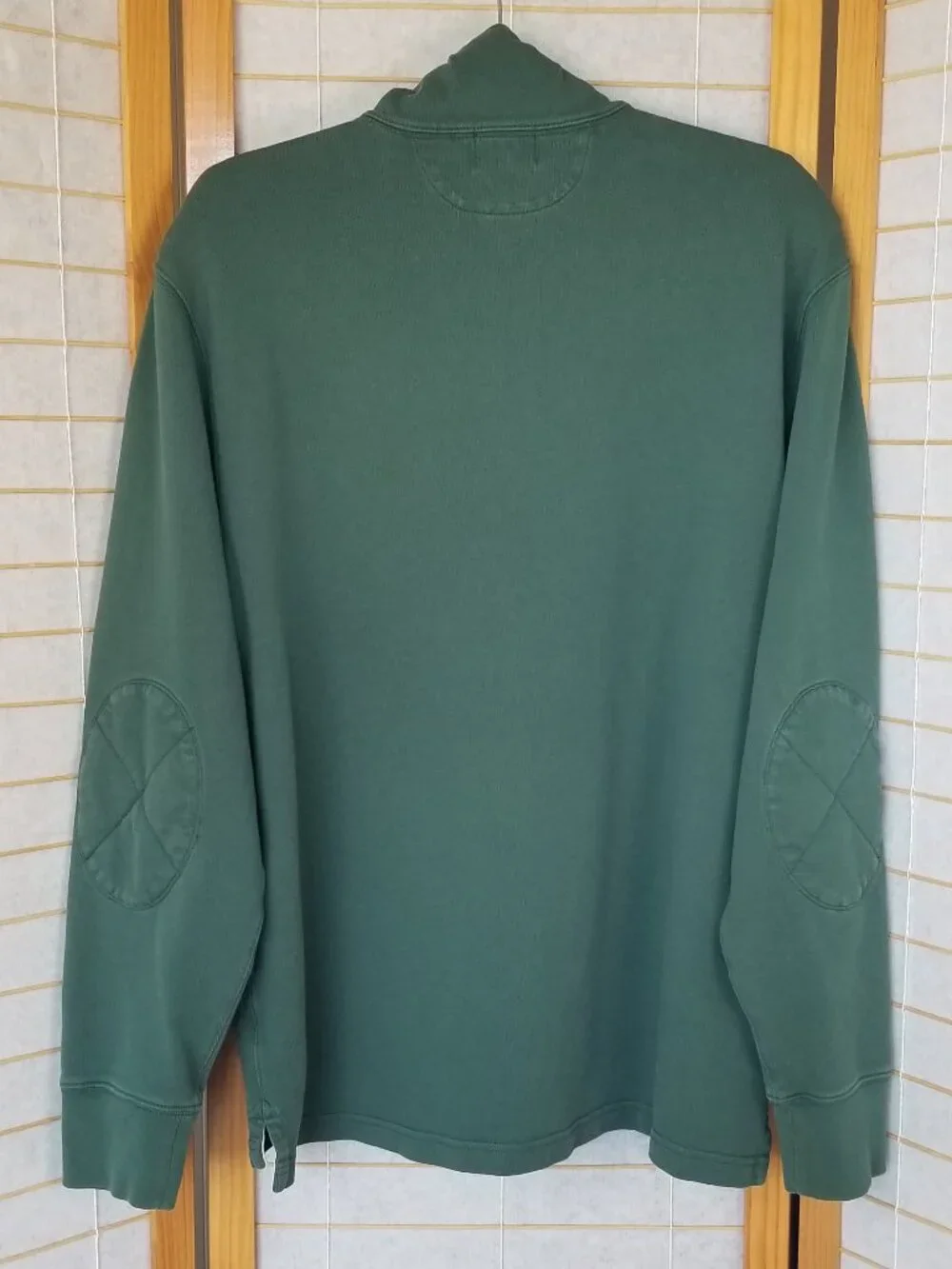 J. Crew Red Oarsman Men's Long Sleeve 1/4 Zip Sweatshirt Green Size Large Faded